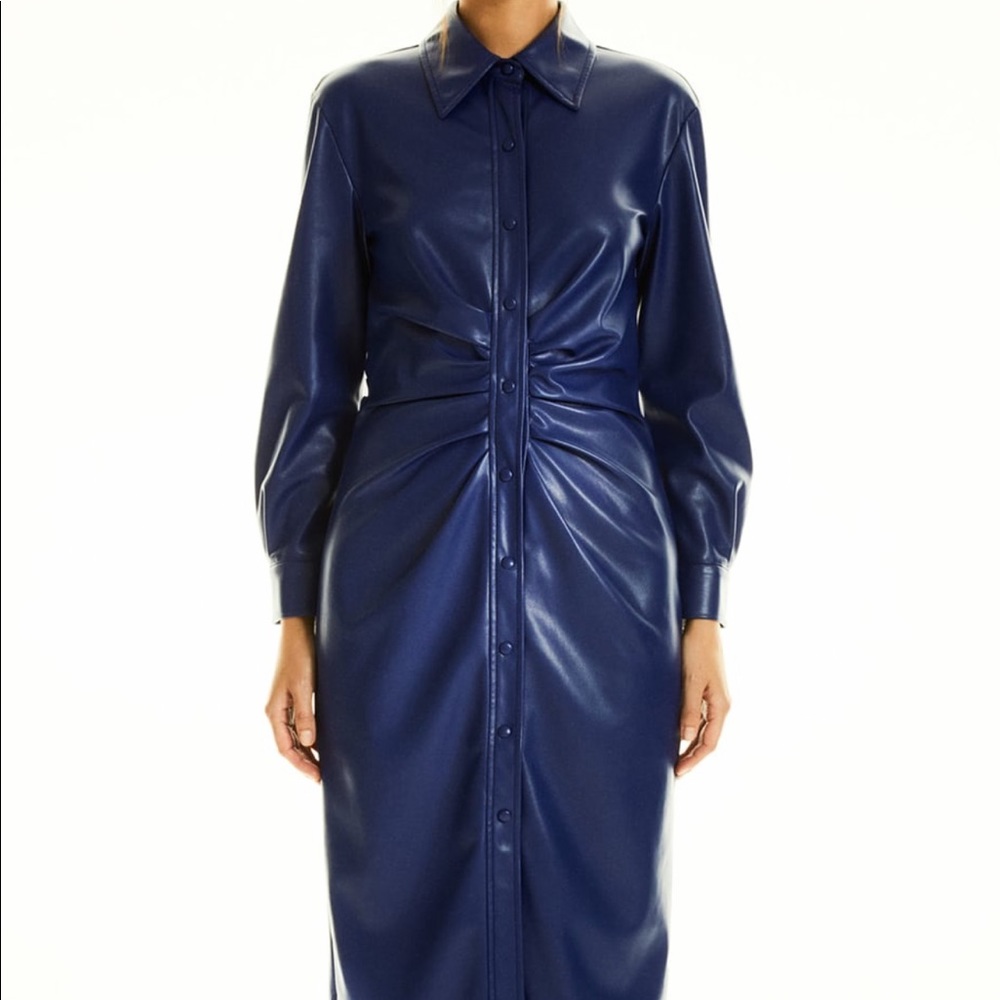 Blue leather dress. NWT